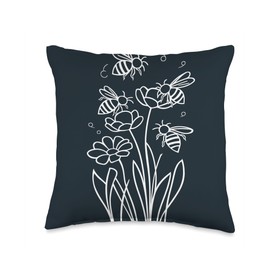 Pollinator Garden Design Wildlife Flowers Native Plants Throw Pillow