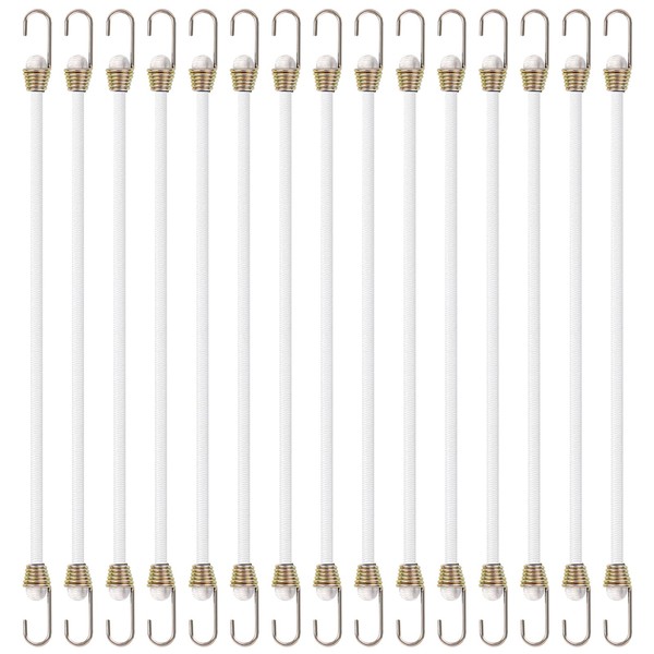 15 Pack Heavy Duty Bungee Cords with Hooks 10 Inch