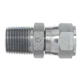 Brennan Industries 6505-20-20 Steel Straight Tube Fitting, 1-1/4"-11-1/2 NPTF x 1-5/8"-12 SAE Thread, 1-1/4" Male NPTF x 1-1/4" Female JIC Swivel