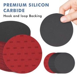 6 Inch 2000 Grit Sanding Disc, GOH DODD 25 Pieces Wet Dry Sandpaper Hook and Loop Sanding Pads for Random Orbital Sander, Automotive, Woodworking, Metal Polishing and Sanding