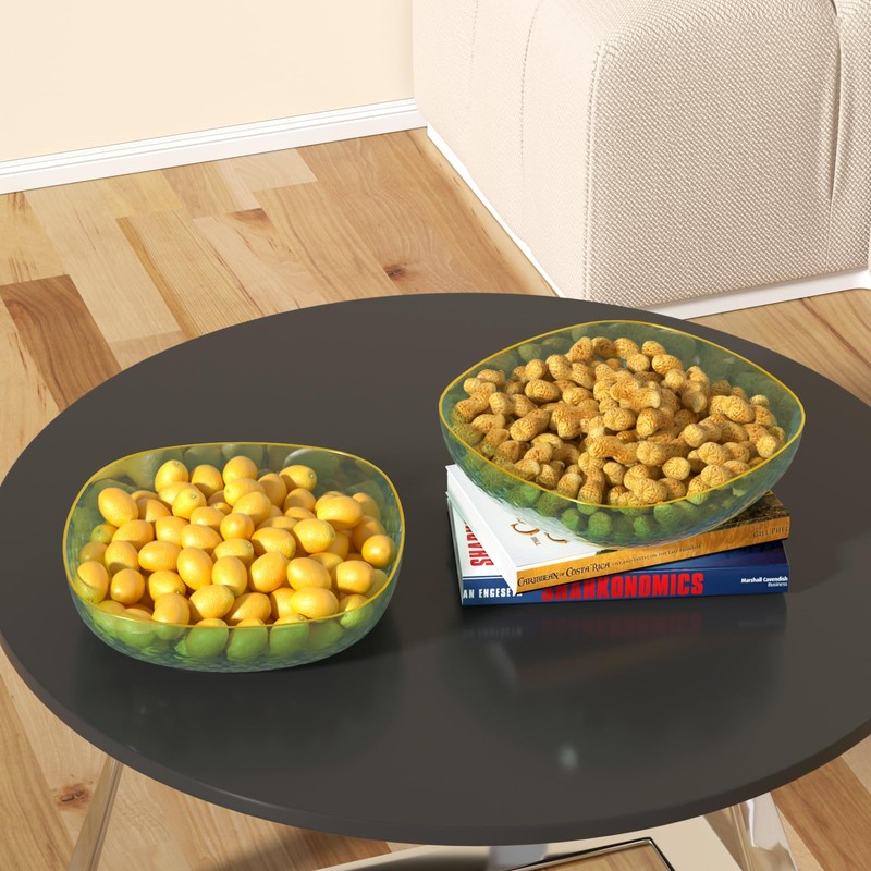 Zopnny Plastic Decorative Pedestal Bowl, Round Fruit Basket Bowl for