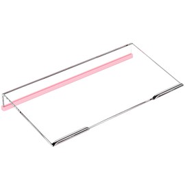 Richboom Computer Keyboard Stand for Desktop, 11.8" Tiny Clear Acrylic Keyboard Riser 78 Keys Compact Keyboard Lift for Desk Ergonomic Short Keyboard Holder Tray with Black and Pink Silicone Strip