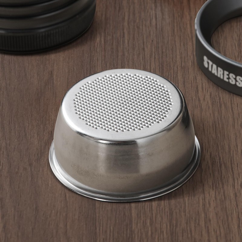 STARESSO Plus Zubehör Filterkorb, 53mm 304 Edelstahl Bodenloser Siebträger Kompatibel