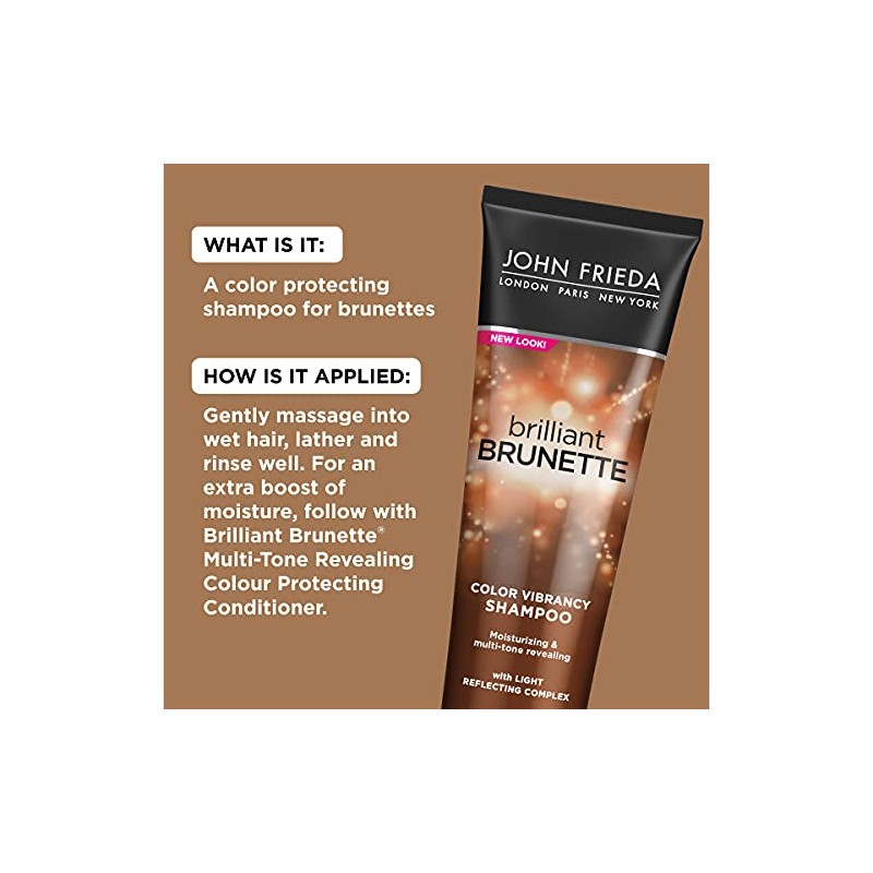 John Frieda Brilliant Brunette Multi-Tone Revealing Moisturizing Shampoo, 8.45 Oz