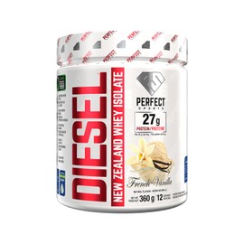 Perfect Sports DIESEL Zealand Whey Isolate Sabor Vainilla Francesa, Proteína Aislada Ultrapura para Entrenamiento y Desarrollo Muscular, 360g         
