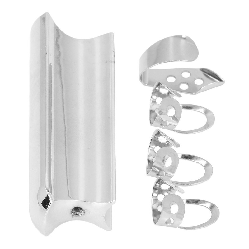 Guitar Slide Tone Bar with Thumb and Finger Picks Solid