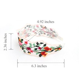 Nearawing 2~3-Pack Boho Floral Embroidered Headbands for Women 2025 - Summer Fashion Accessories (pink&black, 2~3-Pack)