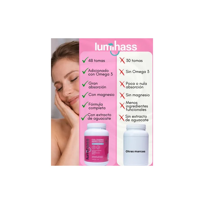 Colágeno Lumihass + Détox Omega 3 Magnesio Biotina | 1.2