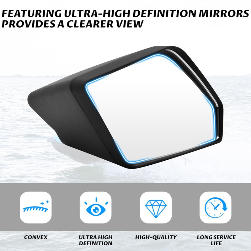 SAUTVS Side Rear View Mirrors for Sea-Doo Spark, High-Definition Convex
