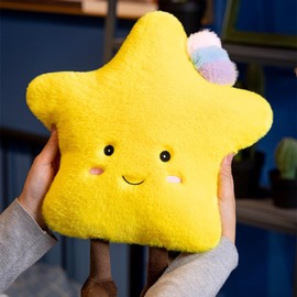TONGMAN Sun Shaped Plush Pillow - Soft Smiling Sun Plush Toy for Kids, Nursery Decor | Cute Star, Moon & Cloud Plush Toys|for Children's room decoration or Birthday Gifts for boys and Girls (star)