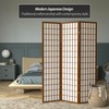 Red Lantern 6 ft. Tall Window Pane Shoji Screen-Walnut-3 Panels