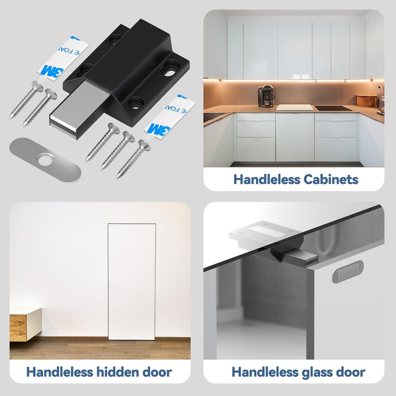 Magnetic Push Locks without Nail Installation Tonitrui Push to Open