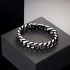 Mens Bracelet-Stainless Steel Fold Over Clasp Cuban Chain-Bracelets for Men
