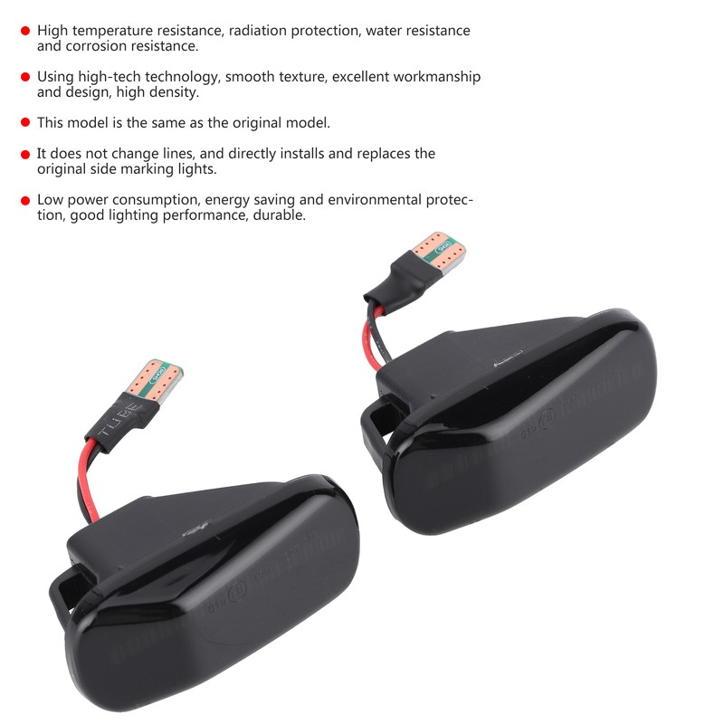 Amber Side Marker Light Fender Turn Signal Lamp 3000K Smoky