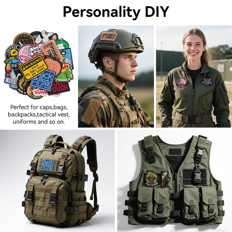 Hargs 20pcs Funny Tactical Morale Patches Pack, Hook & Loop