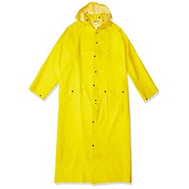 MCR Safety 260CX3 60-Inch Classic Plus PVC/Polyester Corduroy Collar Ridercoat with Detached Hood, Yellow, 3X-Large