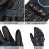 Harssidanzar Men's Full Finger Goatskin Leather Touchscreen Motorcycle Gloves GM028E