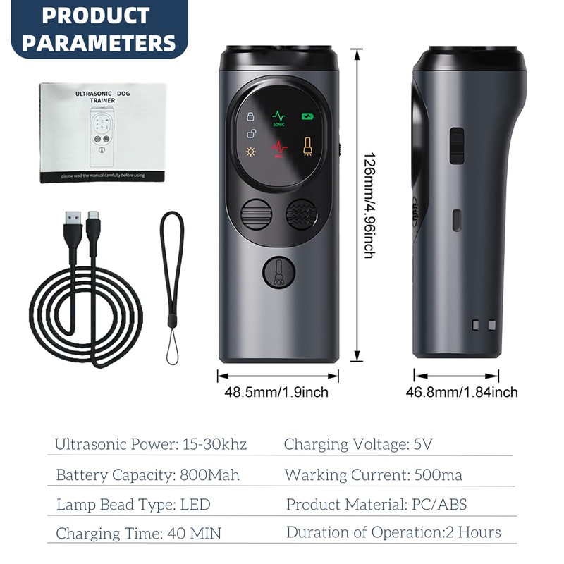 ZenQeek Ultrasonic Dog Bark Deterrent, Rechargeable Strong Bark Deterrent Device