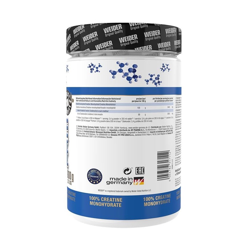 Weider Pure Ideal Quality Creatine Monohydrate Powder, Non Flavoured, Buidling