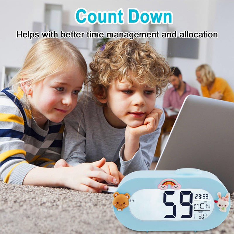 Ayybboo Kids Alarm Clock,Digital Sleep Trainer Clock with Snooze Function