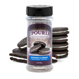 Upouria Cookies & Cream Coffee Topper, Vegan, Rich Flavor Enhancer for Coffee, Hot Chocolate, Ice Cream, 5.5oz