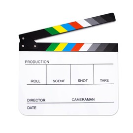 Acrylic Plastic Clapper Board, 30x24cm Director Film Clapboard Easy Cut Action Scene Slateboard for Movies, Videos, TV Shows, Studio Live, White