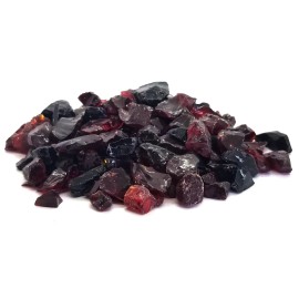 One Stop Outdoor Red, Black Blend 1/2" - 1" Premium Large Fire Glass for Fireplace and Fire Pit - 10lbs