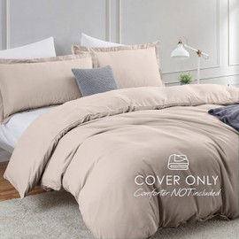 Hearth & Harbor Linen Duvet Cover Queen Size - 3 Piece Queen Duvet Cover Set, Soft Double Brushed Queen Size Duvet Covers with Button Closure, 1 Duvet Cover 90x90 inches and 2 Pillow Shams