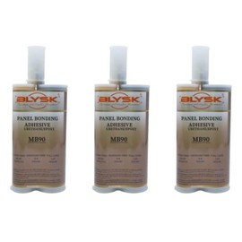 BLYSK Panel Bonding Adhesive MB90, Two-Part Epoxy, Urethane Epoxy, Durable Adhesive Bond, Metal, Aluminum, Plastic, High Strength Bond, Reduces Welding Time - 200 ml/6.75 fl oz. Cartridge (3)