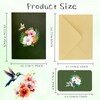 Hierein Birthday Card, Hummingbird and Hibiscus Pop Up Card with