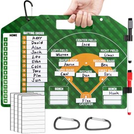 Magnetic Baseball Lineup Board, Dry Erase Coach Lineup Board, Baseball Coaching Board for Dugout, Baseball Clipboard for Coaches with 40 Lineup Cards, Baseball Coaching Accessories