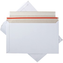 CYEAH 100 Pack White Rigid Mailers 6 x 10 Inch, Self Seal Photo Cardboard Mailers, Stay Flat White Cardboard Envelopes, Rigid Mailer for Documents, Photos, Mmagazine