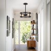 Heircido Industrial Black Semi Flush Mount Ceiling Light,Farmhouse Kitchen Lighting,