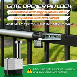 Feekoon 2 Pack Gate Operator Security Pin Lock, Black