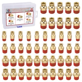 Boeray 50pcs Quick Push to Connect Fittings Brass Male Straight Combination 1/4 3/8 DOT Air Line Fittings Kit 1/4 3/8 Tube Fitting DOT Approved Air Brake System Air Suspension Kit Air Hose Repair Kit