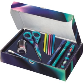 Maped Nightfall 11 Piece Gift Set - 1 Scissors + 1 Sharpener + 1 Graphite Pencil + 2 Fine Tip Felt Tip Pens + 1 4 Colours Twin Tip Ballpoint Pen + 5 Colouring Pencils