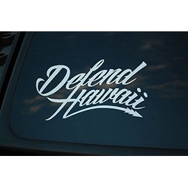 Hawaiian Islands Sticker Vinyl Die Cut Decal Defend HAWAII Aloha Choose Size/Color Surf JDM V292 (11" X 6.25", White)