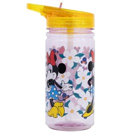 OM SUPPLIES Minnie Characters Reusable Small Ecozen Durable Plastic Bottle with Built in Handle for Easy Carry BPA Free 475ml School Lunch Kids Childrens (Minnie)