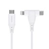 Owtec OWL-CBSCLC10-WH 2-in-1 Cable, Type-C to Type-C/Lightning Compatible, MFi Certified,