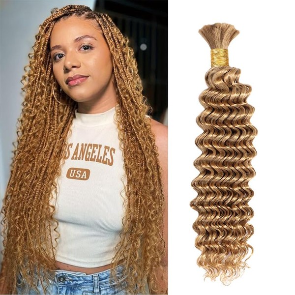 Human Hair Braiding Hair 12A Deep Wave Human Braiding Hair