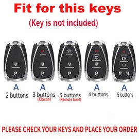 TECART Fit for Chevy Key Fob Cover with Keychain,Zinc Alloy Key Case Shell Full Protection Fit for 2016-2021 Chevy Equinox Malibu Camaro Cruze Blazer Traverse Trax Smart Key Holder 5 Button Brown
