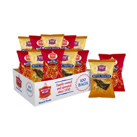 Better Made Movie Theater & Red Hot Cheese Popcorn Variety Pack .625oz Bags (100 Pack) - Popped Popcorn, Buttered, Kids Lunch, Adult Snacks