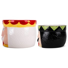 Transpac Festive Nutcracker 10.75 Inch Ceramic Christmas Serving Bowl Set of 2, Multicolor