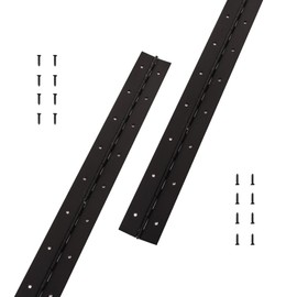 Yeecheng 2PCS 16Inch Heavy Duty Piano Hinge,0.05" Thickness,2" Open Width Stainless Steel Black Continuous &Piano Hinge with Holes and Screws.