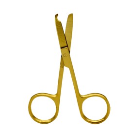 AAProTools 4.5" Stitch Scissors with Gold Color Coating - Premium Quality Instrument- Delicate Hook - Perfect for Suture Removal, First Aid, EMS Training (Straight)