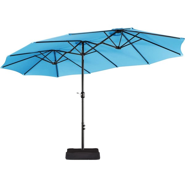 Yaheetech 15 ft Triple-size Patio Umbrella w/Base Included - Market