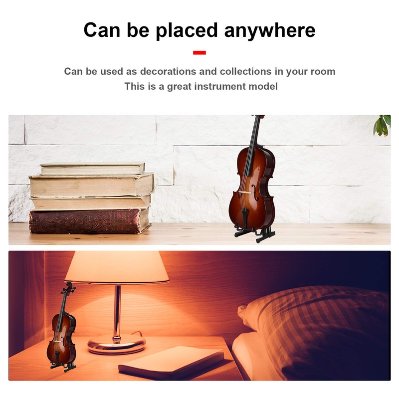 Cello, Miniature Wooden Cello Model Tiny Violin Mini Violin Clear
