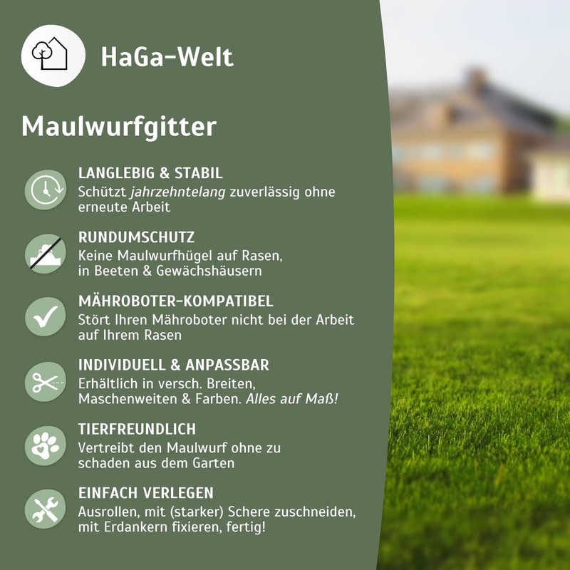 HaGa® Mole Grid Mole Control Mole Barrier in 0.6 m