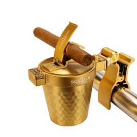 SOXQZJH Cigar Ashtrays for Outdoors, Car Ashtray with lid, Cigar Ashtrays for Patio Windproof and Odor Resistant, Smokeless Ashtrays for Home, Cigar Ashtrays for Men Luxury, Cigar Gifts for Men Unique