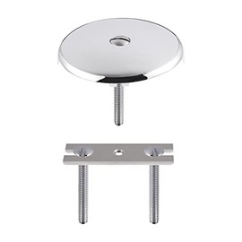Tub Drain Overflow Face Plate Replacement One Hole Brass Construction (Chrome)